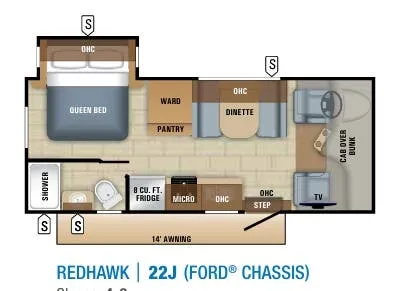Jayco Redhawk 22J floor plan