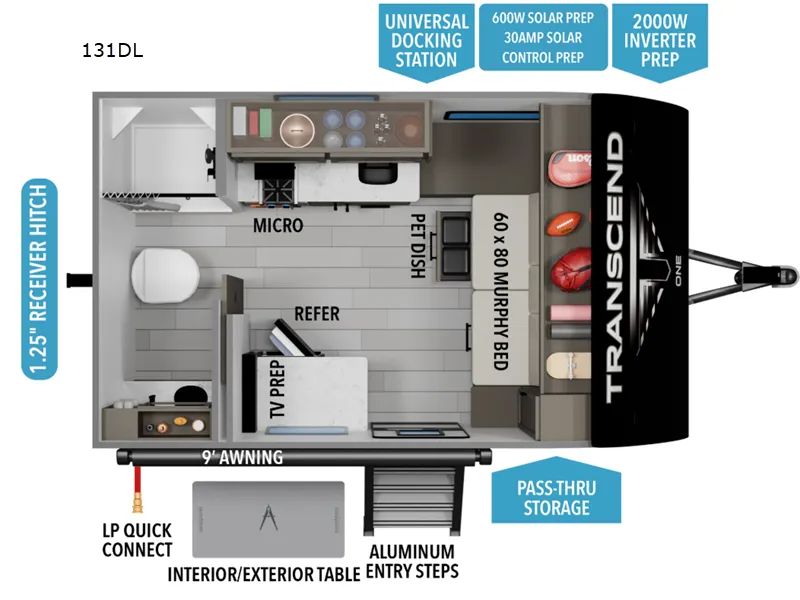 2026 Grand Design Transcend One 131DL floor plan
