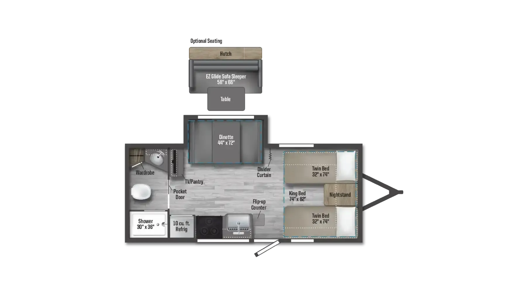 Winnebago Micro Minnie FLX 2108TB floor plan