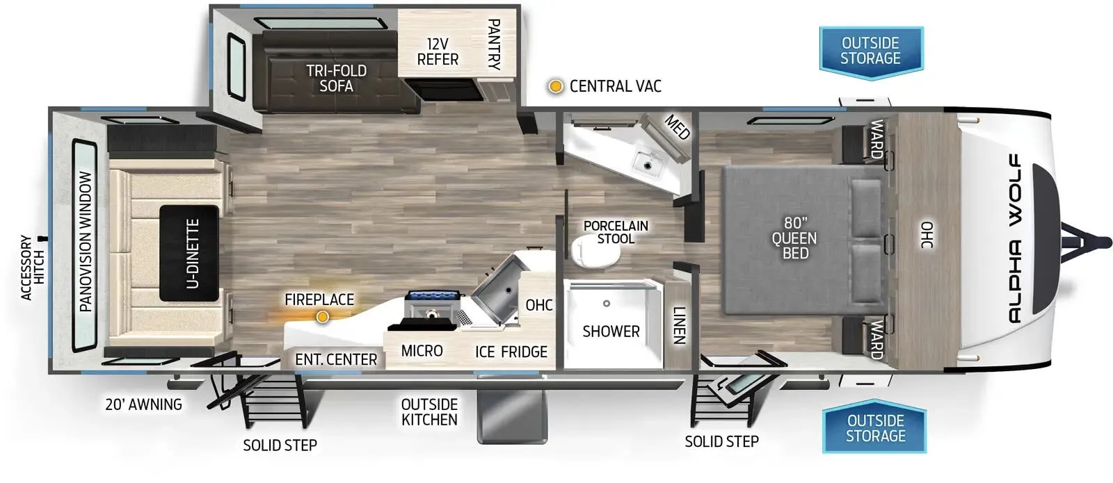 Forest River Cherokee Alpha Wolf 2500RL floor plan