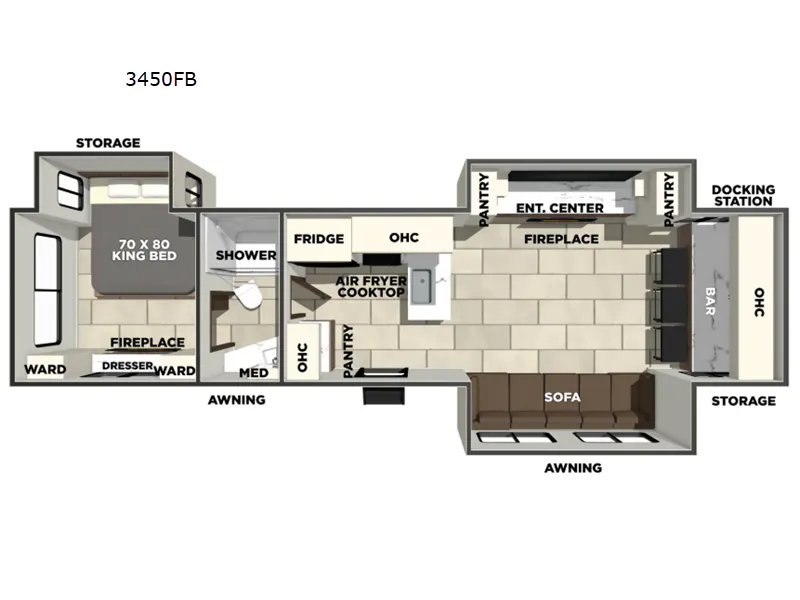 2026 Prime Time LaCrosse 3450FB — Floor plan