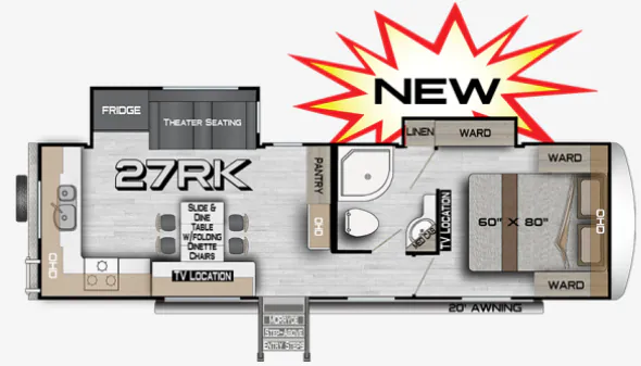 Northwood Arctic Fox NXT 27RK floor plan
