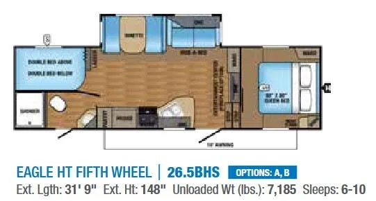 Jayco Eagle HT 265BHS floor plan
