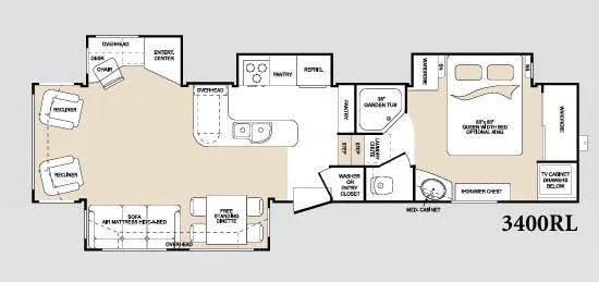 Keystone Montana 3400RL floor plan