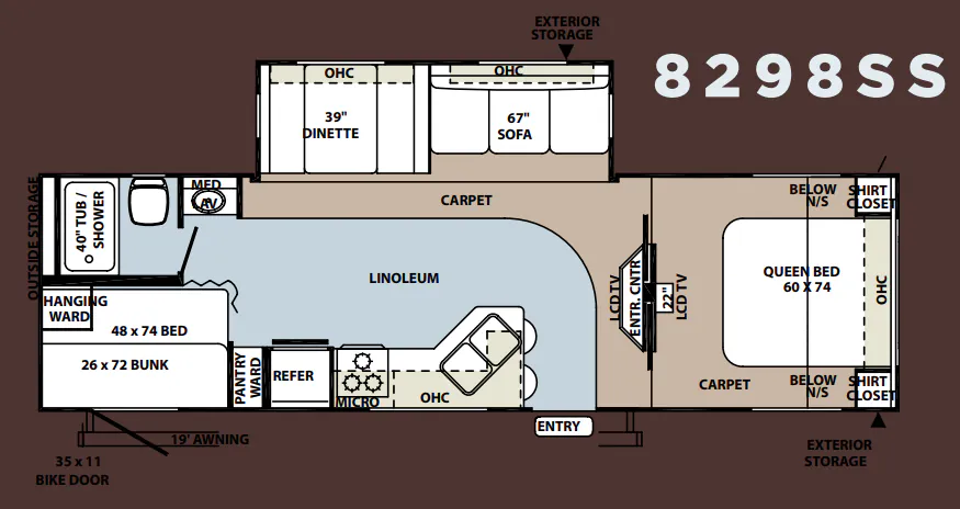 Forest River Rockwood Signature Ultra Lite 8298SS floor plan
