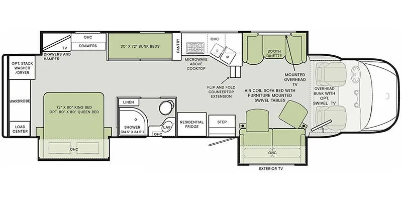 Tiffin Allegro Bay 38 CB floor plan