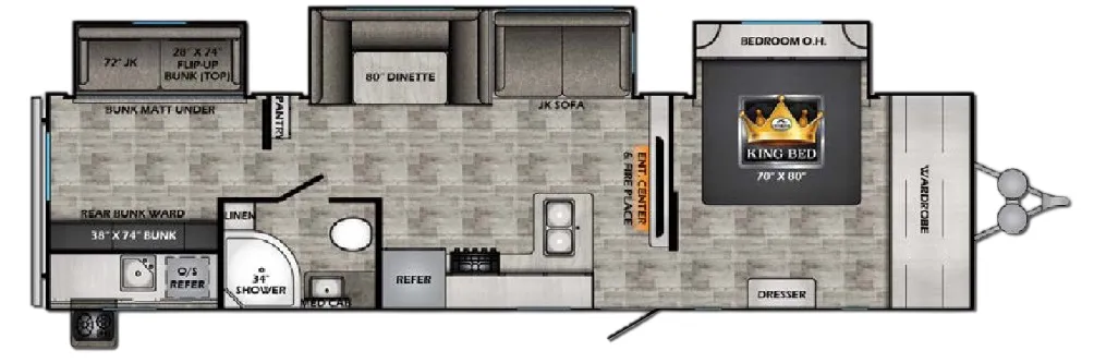CrossRoads Volante 34BH floor plan