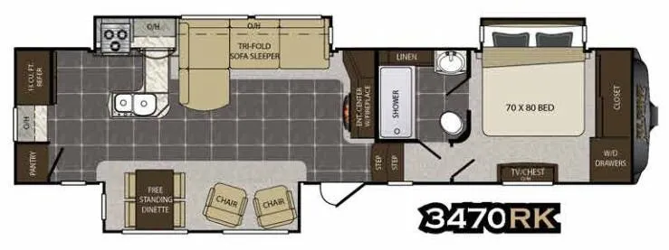 Keystone Alpine 3470RK floor plan
