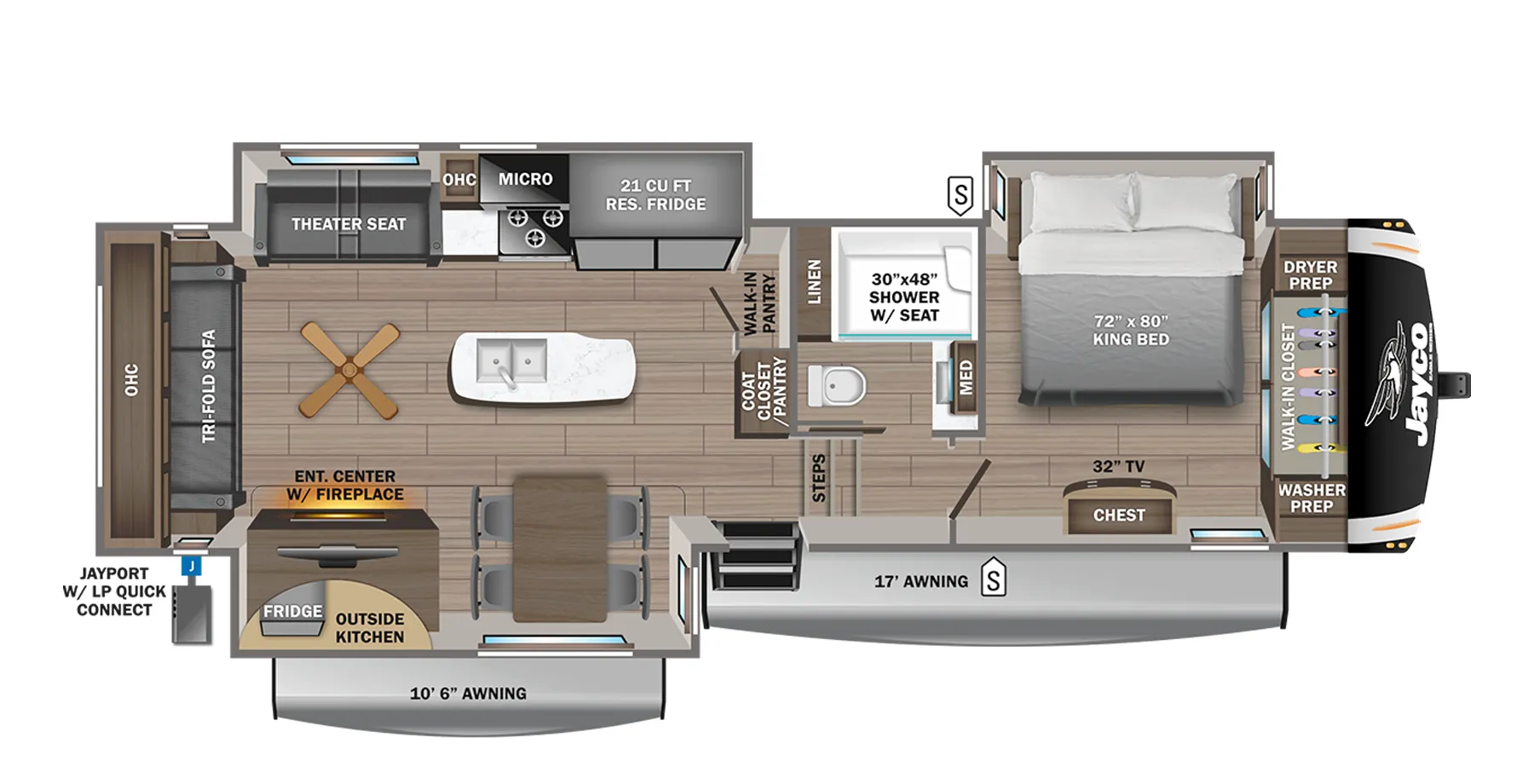 Jayco Eagle 317RLOK floor plan