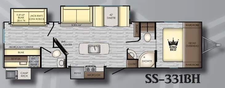 CrossRoads Sunset Trail Super Lite 331BH floor plan