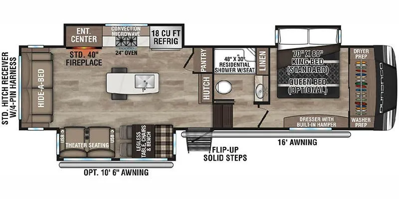 K-Z Durango D301RLT floor plan