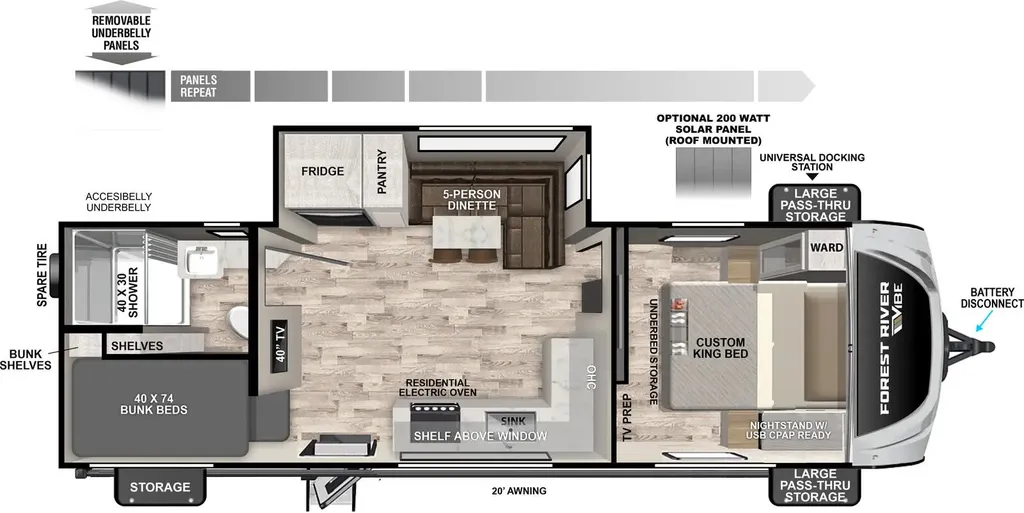 2025 Forest River Vibe 2500DB floor plan