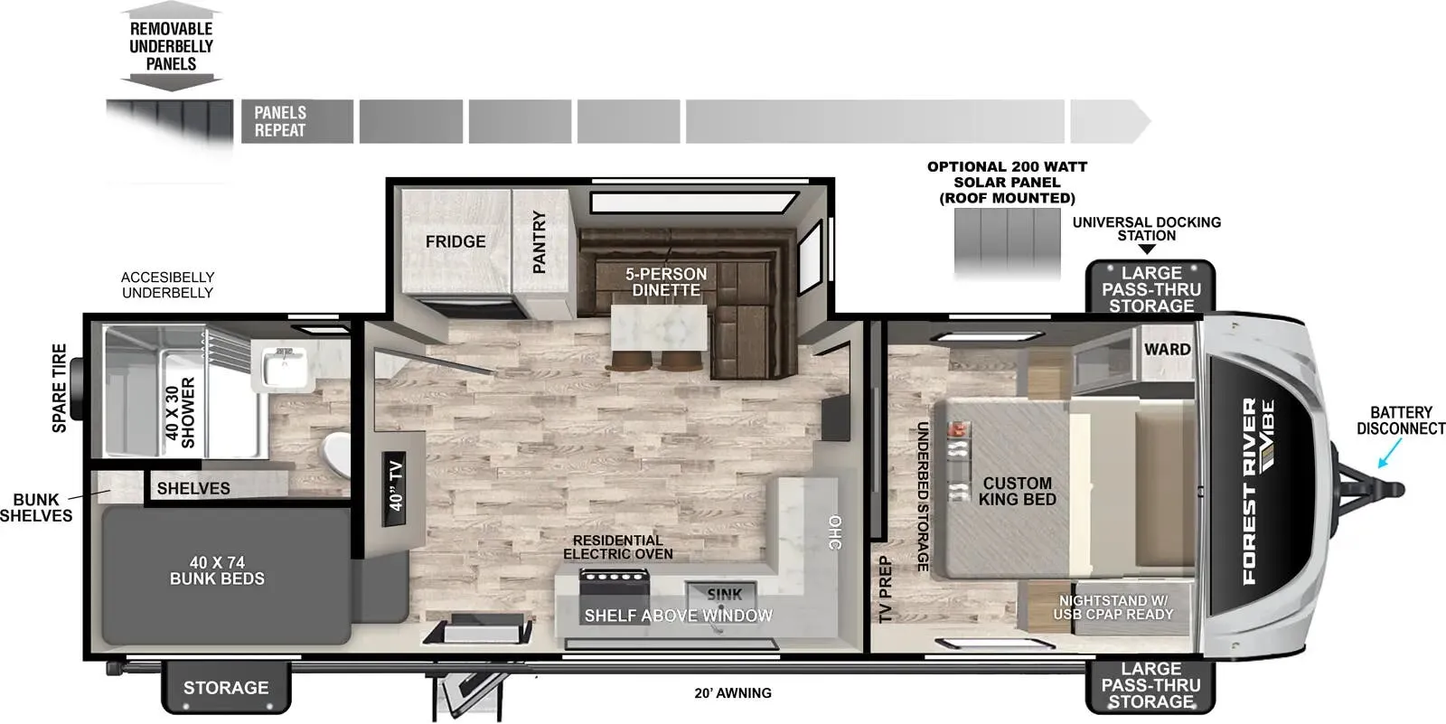 2025 Forest River Vibe 2500DB - Floor plan