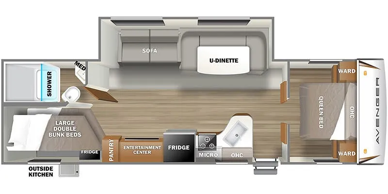 2022 Prime Time Avenger 27DBS - Floor plan