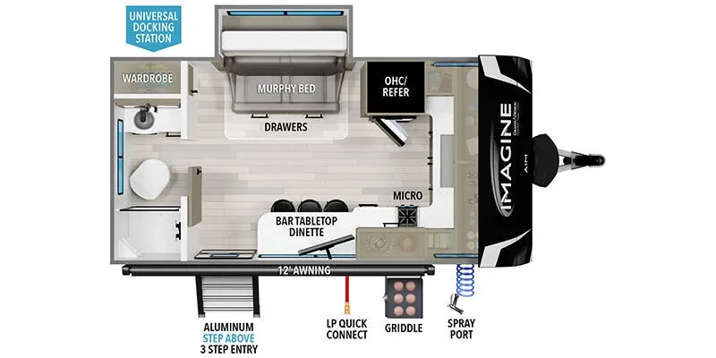 2026 Grand Design Imagine AIM 14MS - Floor plan