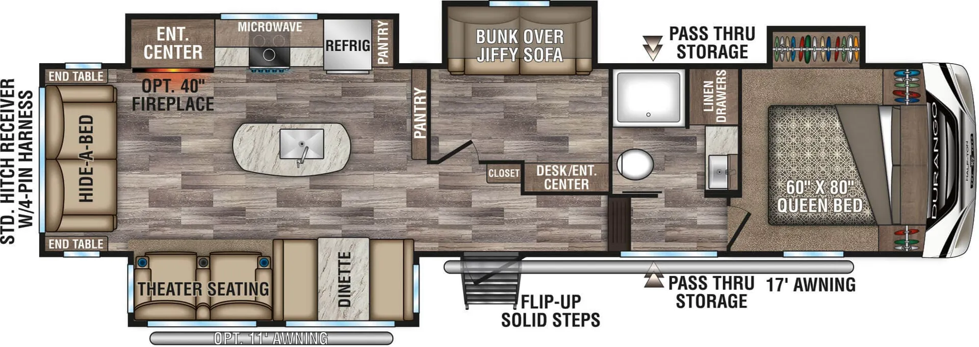 K-Z Durango Half-Ton D294MBQ floor plan
