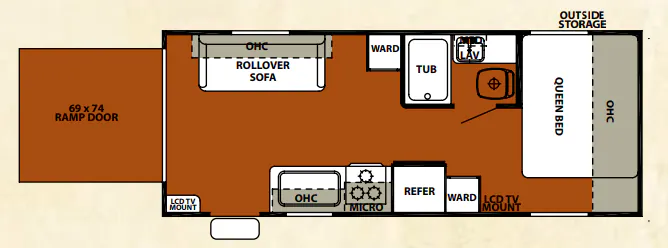 Forest River Cherokee Grey Wolf 19RR floor plan