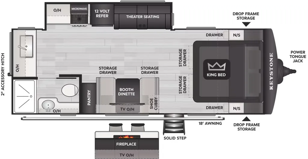 2026 Keystone Cougar Half-Ton 22MLS floor plan
