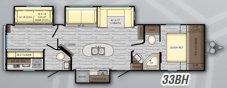 CrossRoads Volante 33BH floor plan