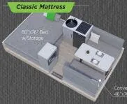 Aliner Classic Mattress floor plan