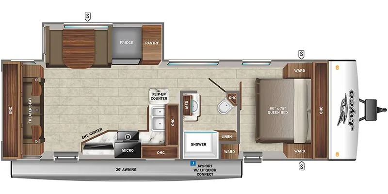 2022 Jayco Jay Feather 26RL - Floor plan