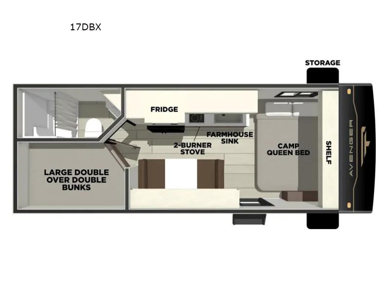2026 Prime Time RV Avenger LT 17DBX floor plan