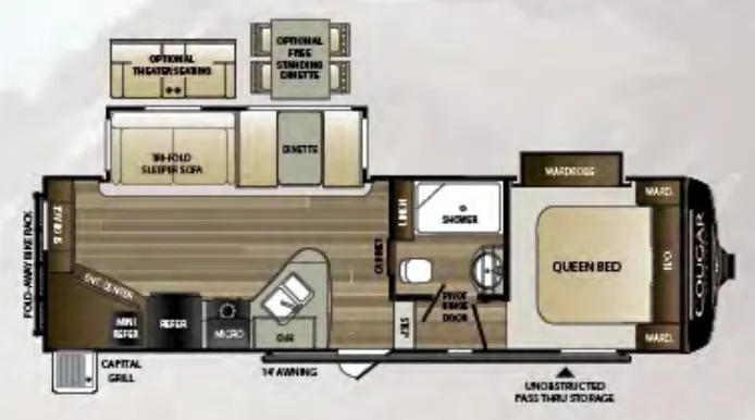 Keystone Cougar Half-Ton 25RES floor plan