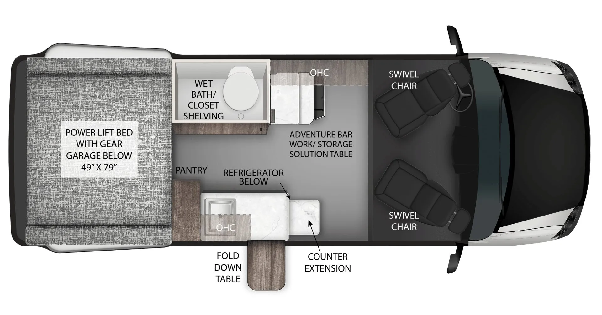 Tiffin GH1 UP GH1 UP 19BV floor plan