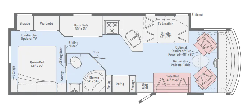 Winnebago Vista 31BE floor plan