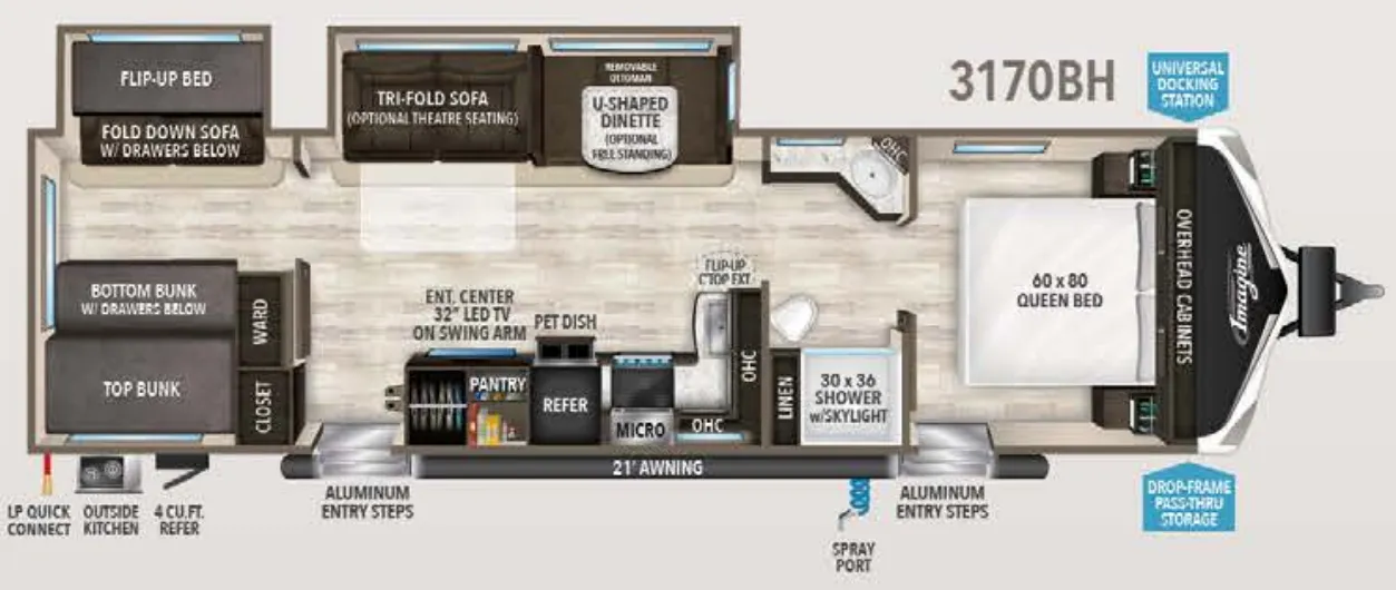 Grand Design Imagine 3170BH floor plan
