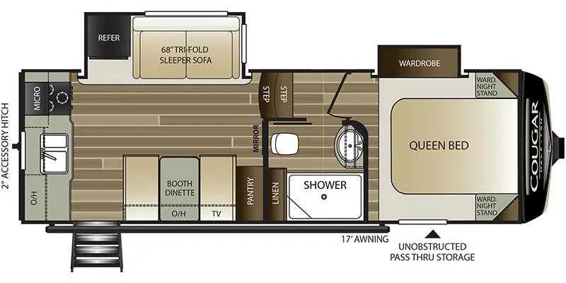 Keystone Cougar Half-Ton 23MLS floor plan