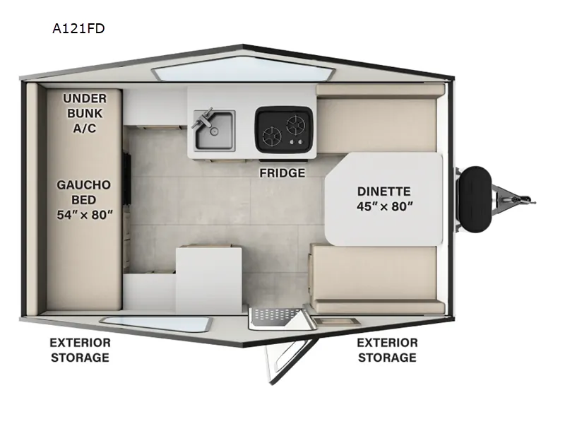 2026 Forest River Rockwood Hardside Series A121FD - Floor plan