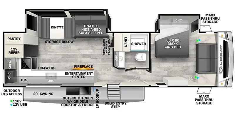 Forest River Wildcat 310RKX floor plan