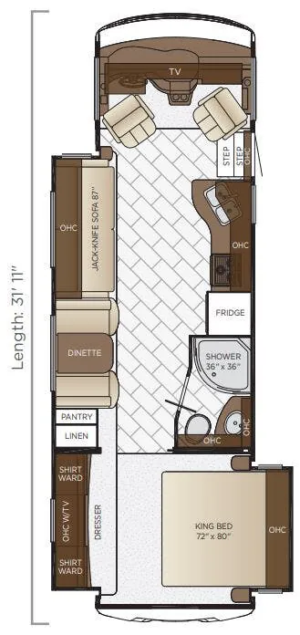 Newmar Bay Star 3124 floor plan