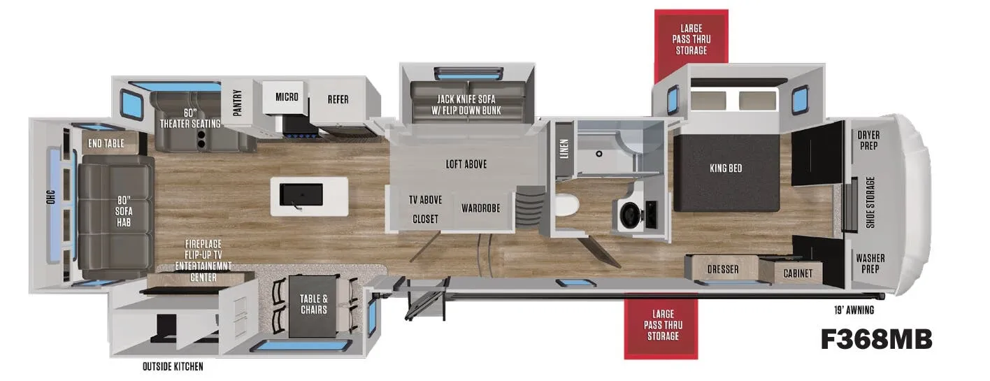 Forest River Wildcat 368MB floor plan