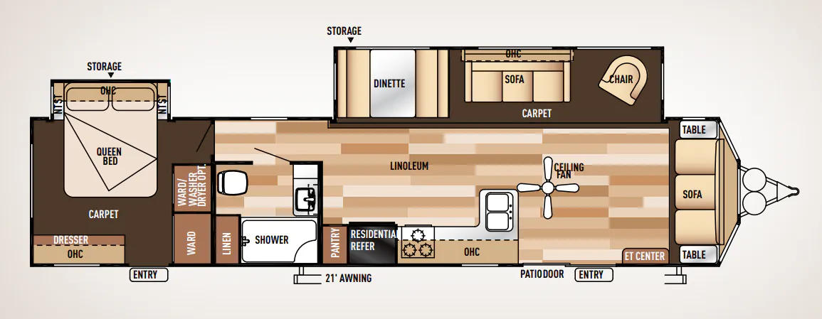 Forest River Wildwood DLX 39FDEN floor plan