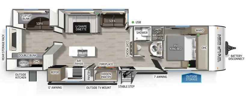 2027 Forest River Cherokee Wolf Den Black Label 304SRBL - Floor plan