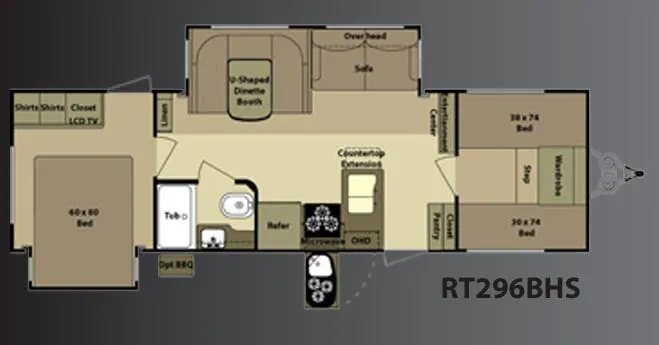Highland Ridge Open Range Roamer RT296BHS floor plan