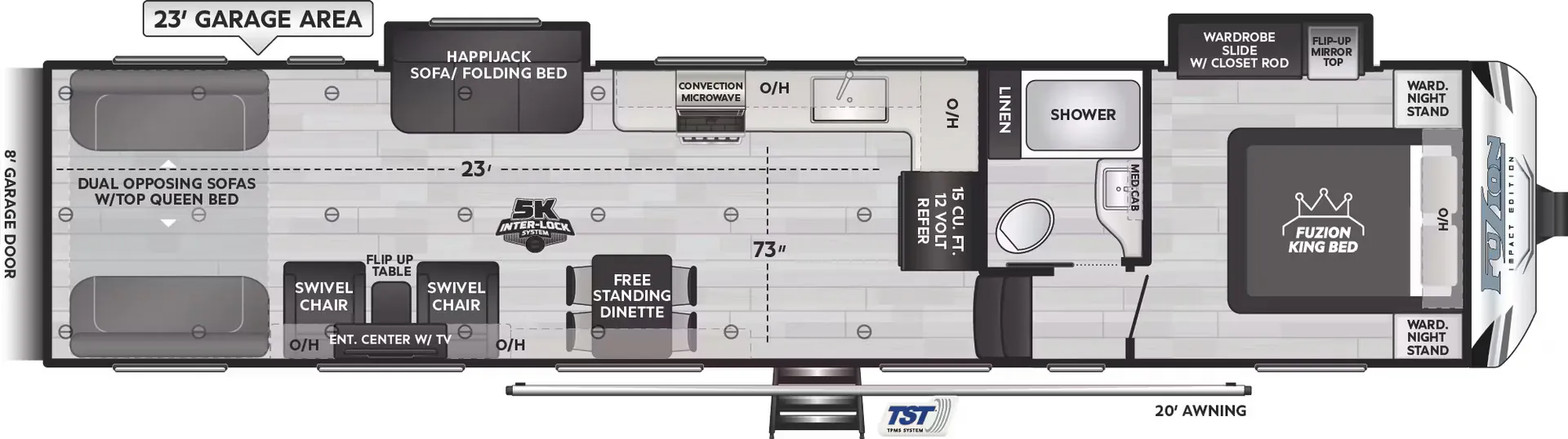 Keystone Fuzion Impact 3423 floor plan