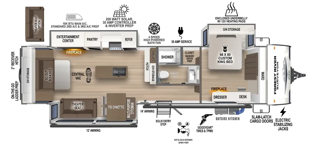 2026 Forest River Grand Surveyor 305RLBS floor plan