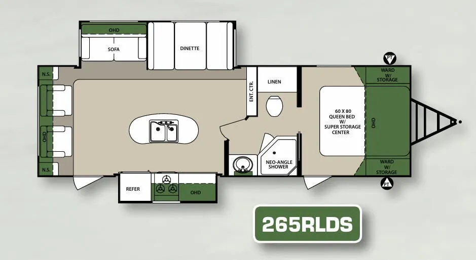 2016 Forest River Surveyor 265RLDS floor plan