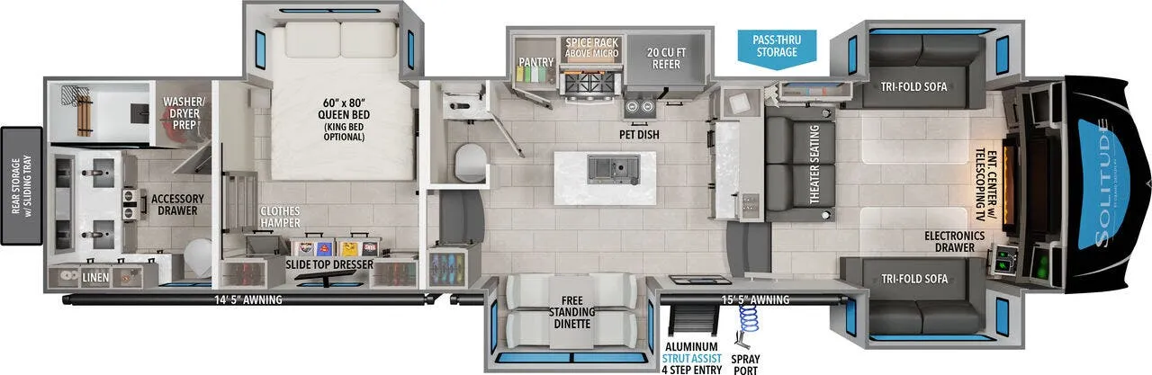 Grand Design Solitude 380FL floor plan