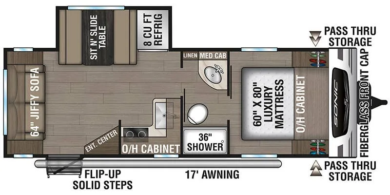 2025 Venture RV Sonic SN231VRL - Floor plan