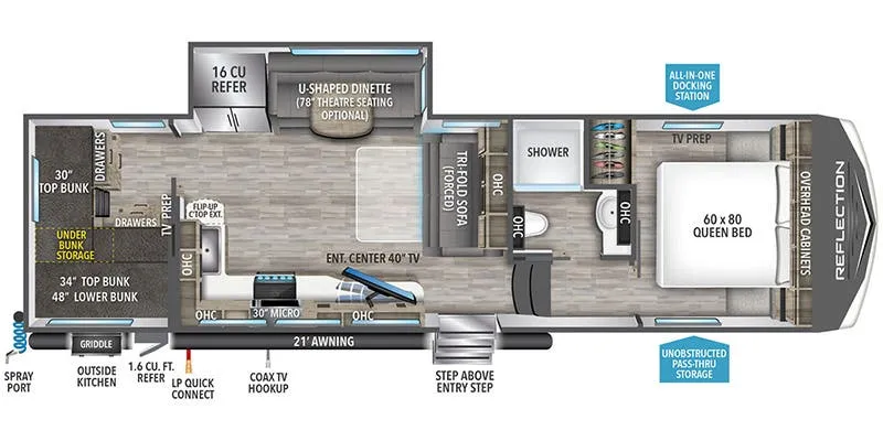 Grand Design Reflection 150 Series 298BH floor plan