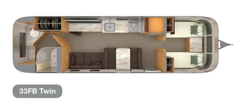 Airstream Classic 33FB Twin floor plan