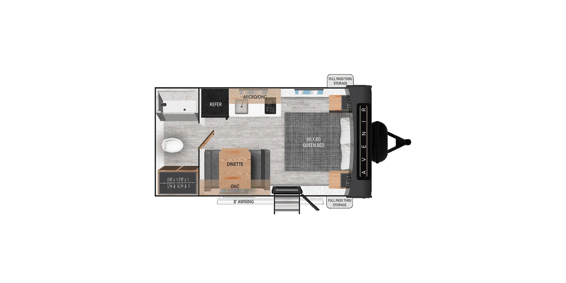 2025 Cruiser RV Avenir 17RB - Floor plan