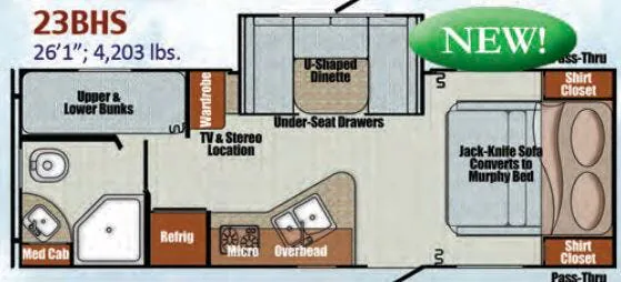 Gulf Stream Vista Cruiser 23BHS floor plan