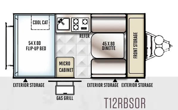 Forest River Flagstaff Hard Side T12RBSOR floor plan
