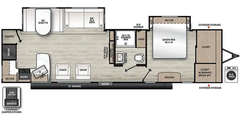 Forest River Aurora Sky 310KDS floor plan