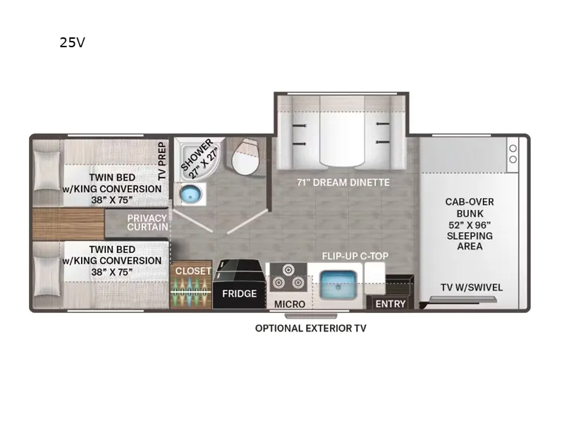 2025 Thor Motor Coach Chateau 25V - Floor plan